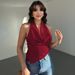 Women's Sexy Backless Slim Fit Strapless Top Solid Color Tie-Up Fashionable Hot Girl Spring Summer_ecoleips.com