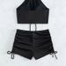 European And American Style Women's Hot Spring Conservative Export Solid Color Huludao Bikini Sexy Backless Swimsuit_ecoleips.com