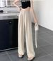 Women's Ice Silk Wide Leg Casual Pants High Waist Flowing Straight Leg Suit Loose Floor Length Trousers Summer New Style_ecoleips.com