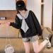Autumn And Winter Thin Design Niche Gray V-neck Sweatshirt Jacket For Women, Korean Style Loose High-end Trendy Top_ecoleips.com