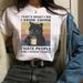 European And American Cross-border Foreign Trade Clothing, Cat Drinking Coffee Print Round Neck Short-sleeve Women's_ecoleips.com