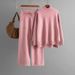 K New Knitted Set Women's Thick Loose Sweater Half High Collar Long Sleeve Fashion Two Piece Set Women. No Bags Or Other Accessories_ecoleips.com