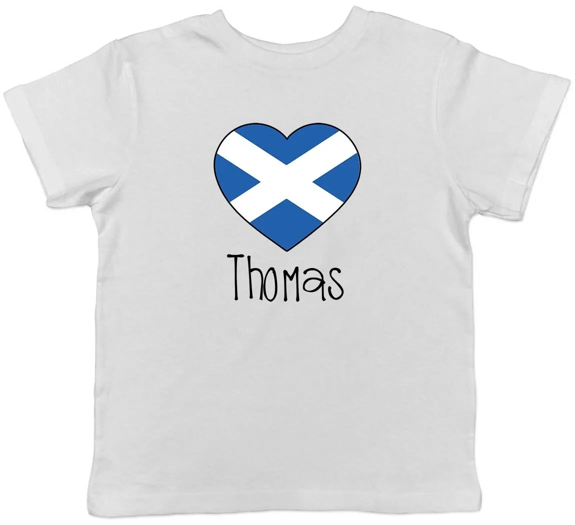 Women's T-Shirts Personalised Football Scotland Flag Childrens Kids T-Shirt Boys Girls_ecoleips.com