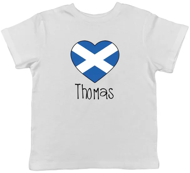 Women's T-Shirts Personalised Football Scotland Flag Childrens Kids T-Shirt Boys Girls_ecoleips.com