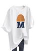 Women's White Oversized T-Shirt Short Sleeved Loose Fit Mid-Length Spring Summer Versatile Student Top Trendy on Instagram_ecoleips.com