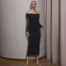 Women's Clothing Sexy Temperament Dress Tube Top Long Sleeve Mesh Toast Dress Long Dress_ecoleips.com