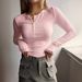 2026 Autumn And Winter Women's New Button Ribbed Slim Knitted Fir_ecoleips.com