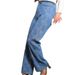 Women's Slim Fit Jacquard Wide Leg Jeans Fashionable Casual Elegant Long Denim Pants_ecoleips.com