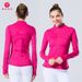 Women's Double Sided Long Sleeve Yoga Jacket Sports Running Fit Stand Collar_ecoleips.com