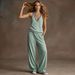 Women's V-Neck Sleeveless Wide-Leg Pants Set, Flowy Lounge Two Piece Outfit For Casual Comfort_ecoleips.com