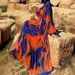 Women's Clothing Muslim New Chiffon Printed Belt Fashionable And Elegant Dress_ecoleips.com