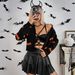 European And American Cross-border Women's Fashion Cardigan With Halloween Bat Pattern, Quirky Knitted Jacket_ecoleips.com
