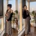 Summer New Korean Fashion Striped Knitted Strap 2-Piece Maternity Dress_ecoleips.com