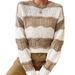 3D Textured Cable Knit Sweater Women's Loose Fit Long Sleeve Round Neck Pullover - Casual & Office Elegance, Fall Winter Staple_ecoleips.com