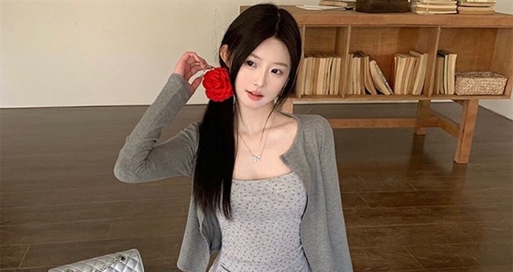 Autumn New Korean Fashion + Cardigan Two-Piece Set Maternity Dress_ecoleips.com