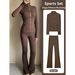 Luludarling Women's Long Stand Collar Quick Drying Yoga Set Brushed Top Flared Pants Sports Wear_ecoleips.com