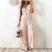 Women's Sleeveless Versatile Tie Waist Vest And Straight Wide Leg Pants Solid Color Two Piece Set_ecoleips.com