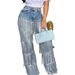 Autumn Winter Women's Fashion Tassel Denim Jeans Button Decoration Loose Straight Jeans European American Style_ecoleips.com