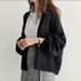 Aria Basics Aria Basics 2024 New European And American Winter Fashion Solid Color Loose Versatile Sweater Women's V-Neck Design Knitted Cardigan_ecoleips.com
