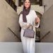 Bohemian Floral Print Long Dress With Puff Sleeves – Loose Fit Muslim Women's Maxi Dress For Autumn, Polyester Fabric_ecoleips.com