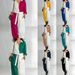 Women's Clothing Spring Fashion Solid Color Patchwork Long Sleeve Shirt With Tie Jumpsuit For Women_ecoleips.com