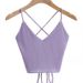 Women's Halter Tops Lace-up Tie Back Ribbed Knit Tank Tops Sleeveless Crop Tops For Teengirls 2024 Summer Sexy Club Outfit_ecoleips.com