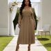 Women's Fish Scale Pleated Dress Elegant Beaded Long Fashionable Clothing_ecoleips.com