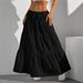 New European And American Cross-border Fashion On : Spring/Summer Skirt With Straps, Patchwork, Large Hem, Loose_ecoleips.com