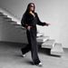 New Velvet Sports Suit, Hooded Cardigan With Bars, Jacket, Lace-up Wide-leg Pants, Two-piece Set For Women_ecoleips.com