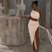 Women's 2025 Spring Summer New Fashion Single Shoulder Strapless Backless Hollow Out Tie Ruched Dress Wholesale_ecoleips.com