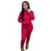 Women's Fleece Lined Hooded Tracksuit Set Soft Warm Two Piece Outfit for Fall Winter 15 Colors Available_ecoleips.com