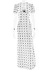 JULISSA MO Sexy V-neck Print Polka Dot Women Maxi Dress White Short Sleeve Lace Up Dress Summer Slim Elegant Party Evening Dress_ecoleips.com