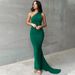 2025 Autumn New Sexy Backless Ruched Slim Sleeveless Elegant Ribbon Dress Wholesale_ecoleips.com