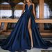 Elegant Strapless Ball Gown High Slit A-Line Evening Dress for Women Parties Special Occasions_ecoleips.com