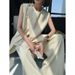 Women's Clothing Fashion Casual Two Piece Women's Summer New Irregular Sleeveless Vest Top High Waist Wide Leg Pants Suit Trendy_ecoleips.com