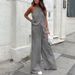 2026 European American Summer New Sexy Two-Piece Set: Tie-Neck Sleeveless Tank Top And Wide-Leg Pants Outfit For Women_ecoleips.com