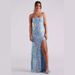 Women's Clothing Sexy One Shoulder Sequined Floor Length Evening Dress Elegant Slit Banquet Dress_ecoleips.com