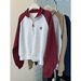 Korean-style Real-shot Spring And Autumn Half-zip Polo Collar Sweatshirt Jacket For Plus-size Women, Casual Embroidered_ecoleips.com