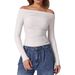 Women's Off-Shoulder Long Sleeve T-Shirt Slim Fit European American Style Milk Silk Inner Layer Base Shirt for Hot Girls_ecoleips.com