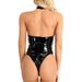 Women's Sexy Patent Leather Suit Strappy Line Sexy Underwear Sexy Lingerie_ecoleips.com