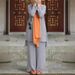 2026 Muslim Chiffon New Solid Color Pocket Irregular Fashion Hem Two-Piece Set For Women_ecoleips.com