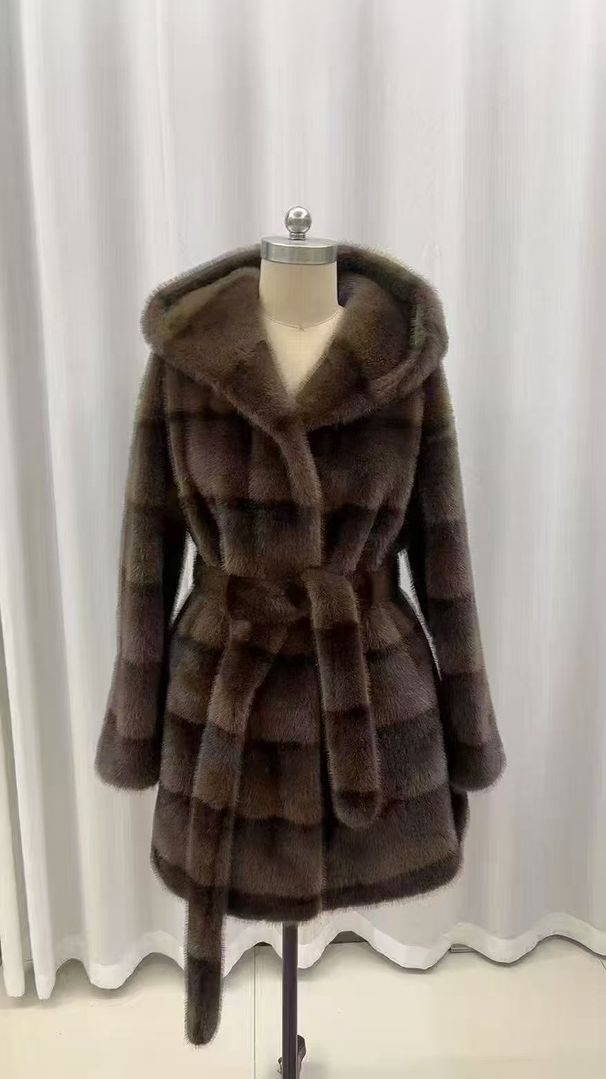 "Luxury Faux Fur Coat – Detachable Hood & Belted Design For Winter Elegance"_ecoleips.com