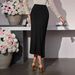 K New Rose Metal Buckle Decoration Pleated Bag Buttocks Slimming Women's Half Skirt_ecoleips.com