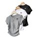 Women's Clothing Women's Slim Fit Round Neck T-Shirt Bow Print Short Sleeved Style Summer Top For Formal & Casual For Women_ecoleips.com
