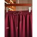 Summer Style Women's Two Piece Set Burgundy Short Sleeve T-Shirt And Flowy Casual Pants_ecoleips.com
