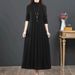 K Knit Dress New Half-high Collar Loose Over-the-knee A-line Sweater Dress Long Cardigan For Women As A Base. No Necklace And Bag_ecoleips.com