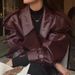 Aria Basics European And American Cross-Border In-Stock Autumn Winter Women's Leather Personality Street PU Turn-Down Collar_ecoleips.com