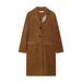 Suede-Effect Snap-Button Trench Coat – Women’s Longline Casual Outerwear (XS-L, Classic Brown)_ecoleips.com