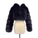 Women's Faux Fox Fur Coat With 6-Section Sleeves - Short High-Waist Hooded Fashion Jacket, Trendy Streetwear Outerwear_ecoleips.com