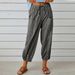 High Waisted Buttoned Cotton Linen Pants For Women Loose Fitting Cropped Wide Leg Casual Versatile Style Design_ecoleips.com